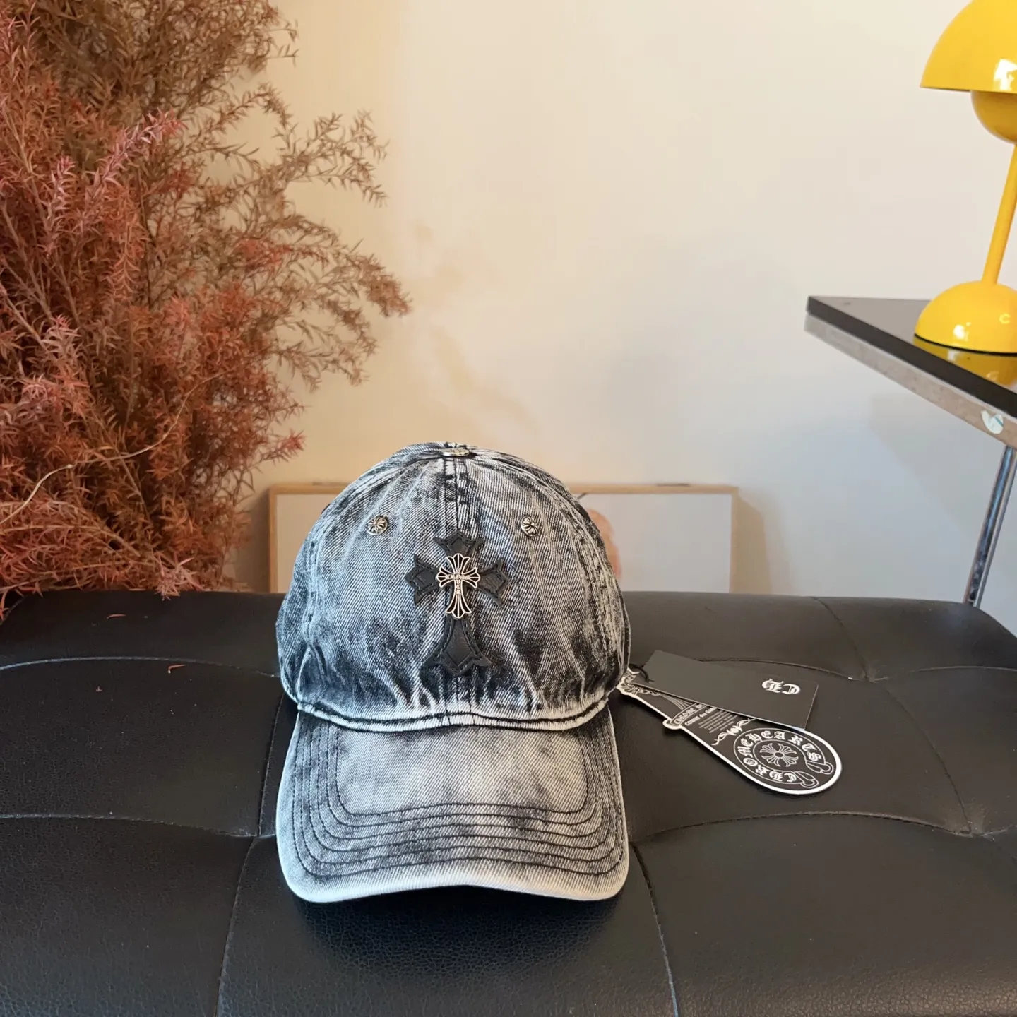 2⃣️5⃣️New ꫛꫀꪝ ❥—— ✨Hot-selling Crow Heart Washed Denim Baseball Cap ⚜️Hardware Cross, Versatile and Fashionable 💫Denim Black Denim Blue